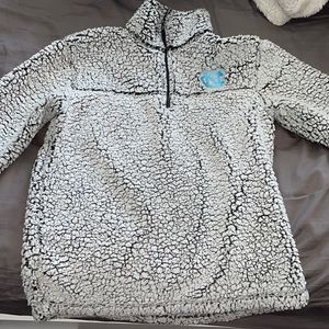 White/gray UNC Sherpa zip up